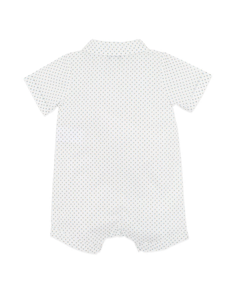 Bebe Roman Collared Romper Geo Print