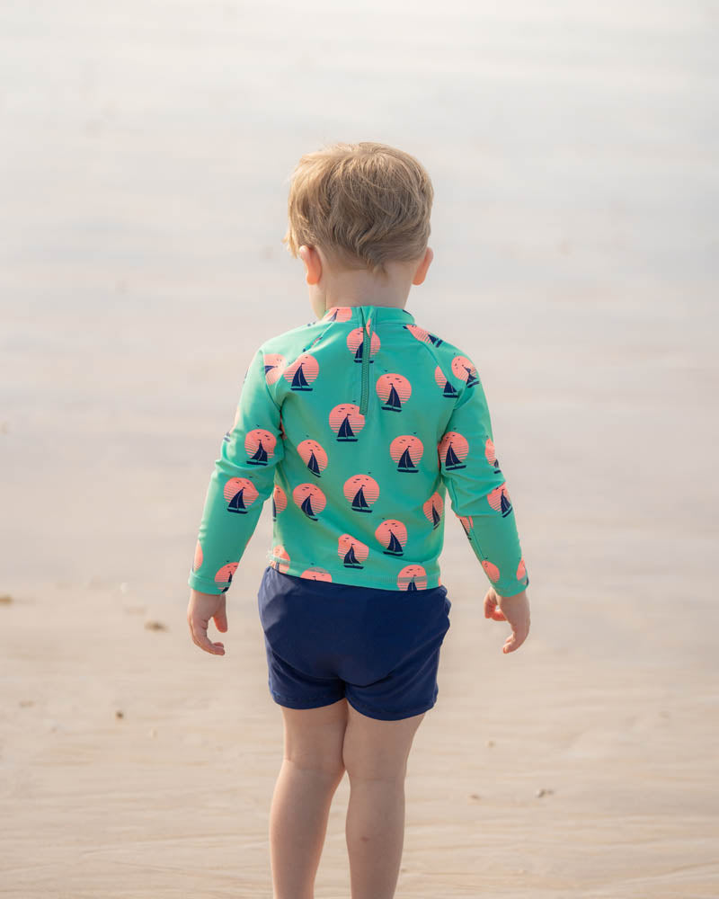 Minihaha Jarvis Green Long Sleeve Rashie & Trunk Set