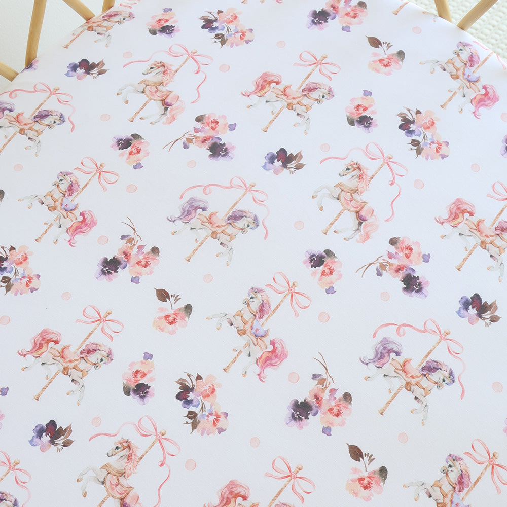 Snuggle Hunny Carousel Organic Bassinet Sheet Change Pad Cover