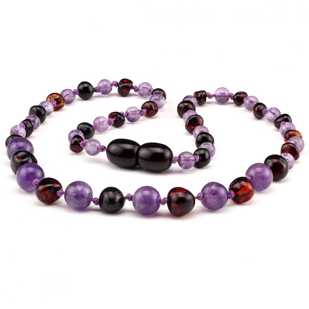 Zebra Babies Amber Necklace 32cm