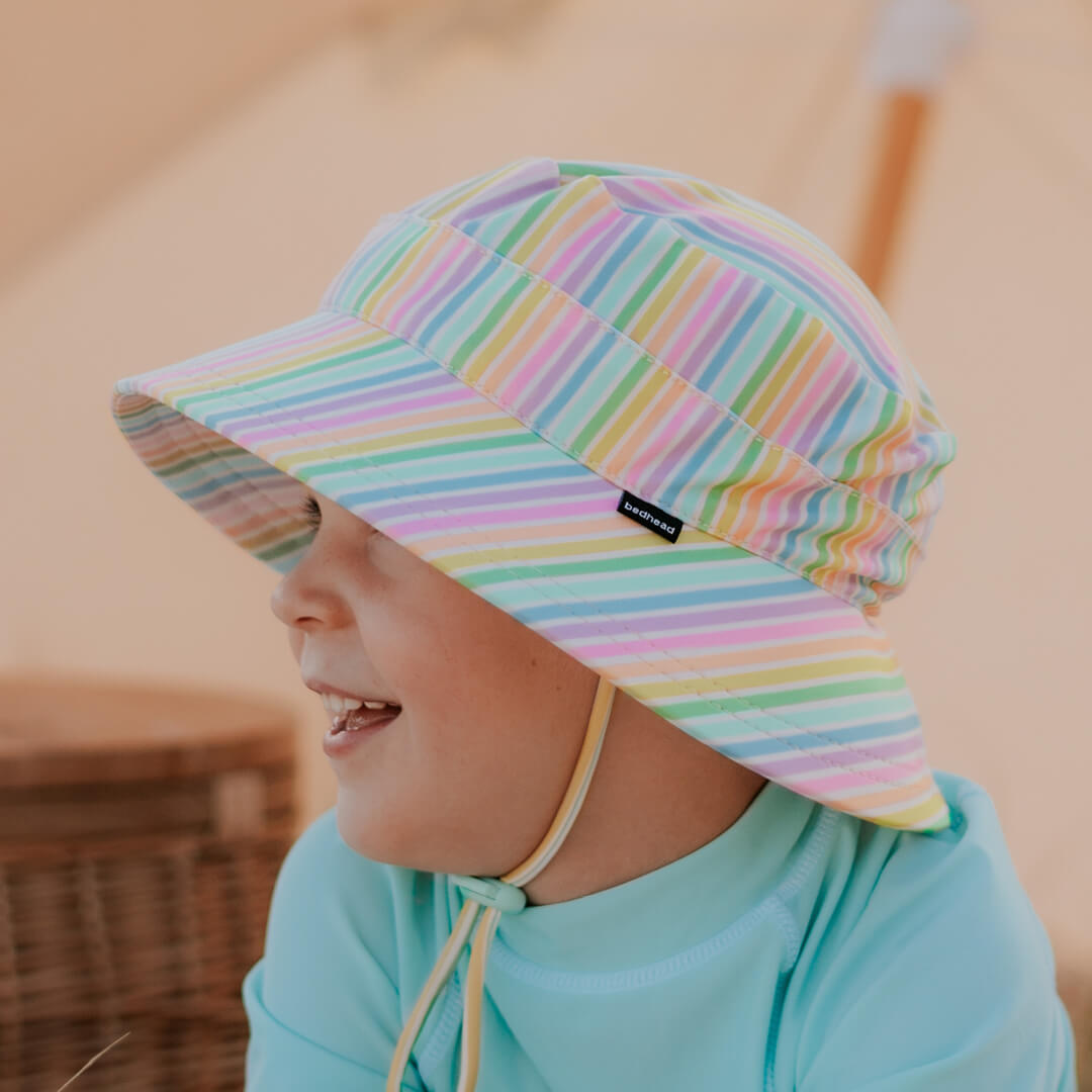 Bedhead Hats Kids Classic Swim Bucket Hat Rainbow