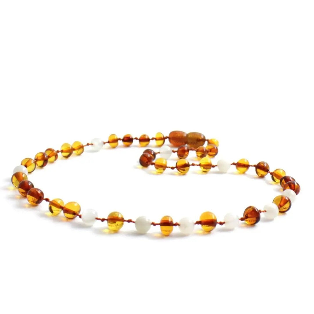 Zebra Babies Amber Necklace 32cm
