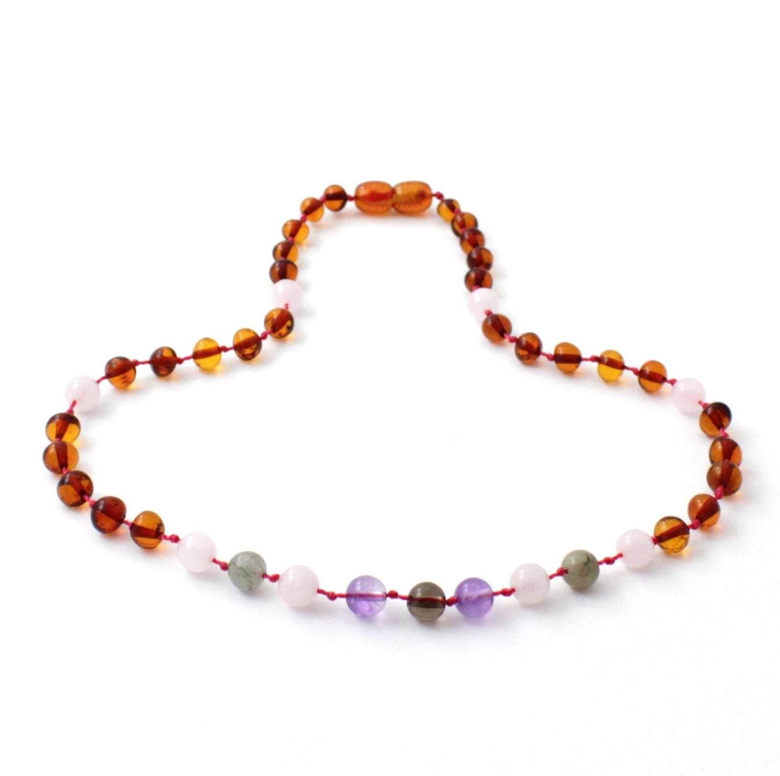 Zebra Babies Amber Necklace 32cm