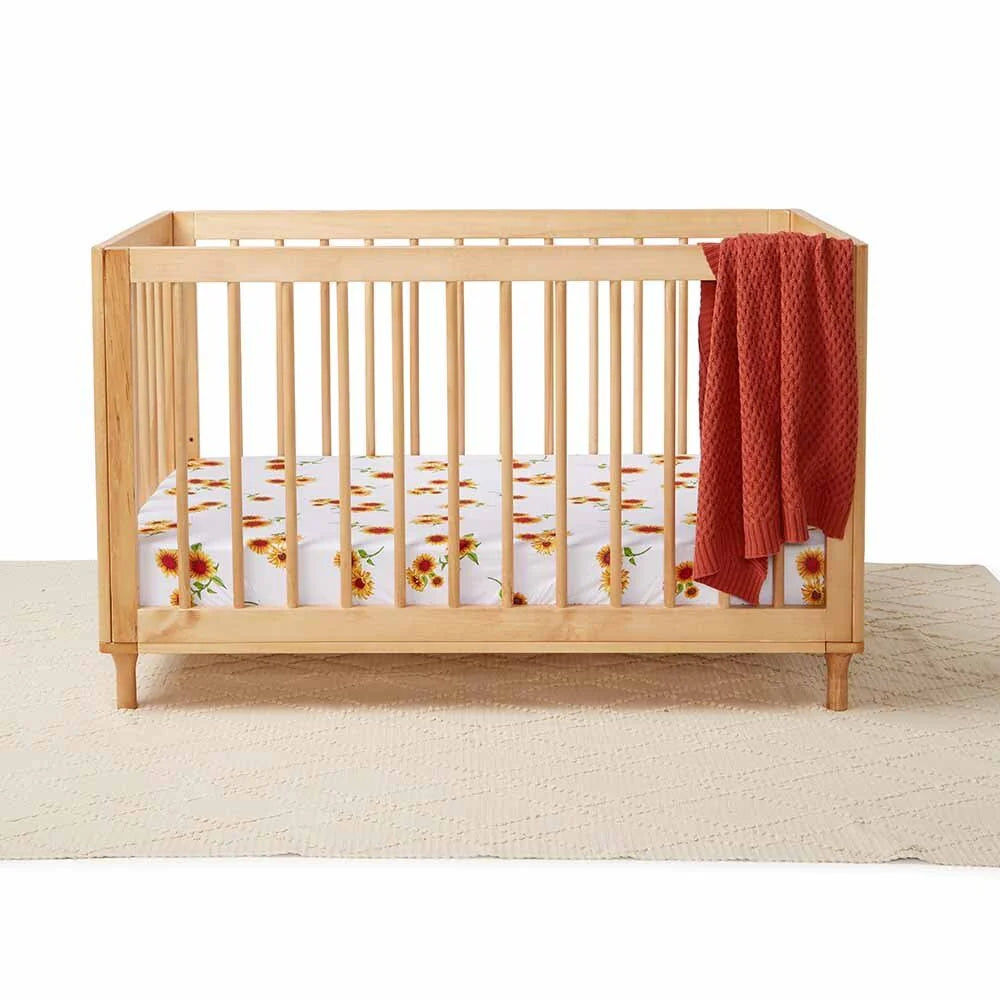 Snuggle Hunny Organic Cot Sheet Sunflower