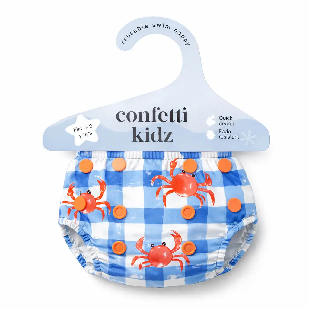 Confetti Kidz Reusable Swim Nappy Crabby Club