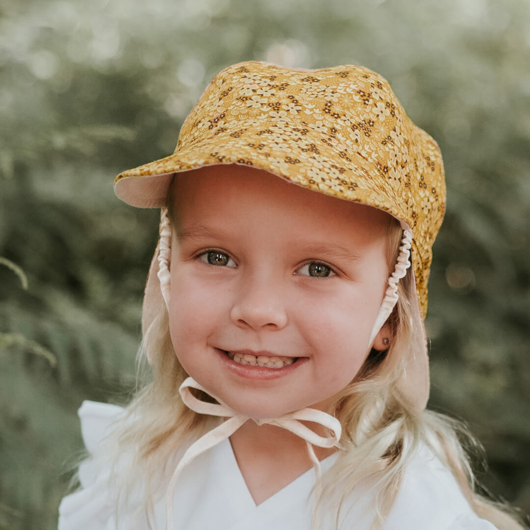 Bedhead Baby Sun Hats - Flap Hat with Strap for baby girls & boys UPF50+  Sun Protection