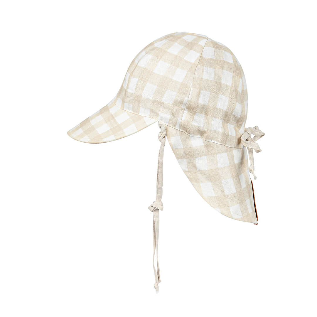 Bedhead Heritage Baby Reversible Flap Sun Hat - Flynn/flax