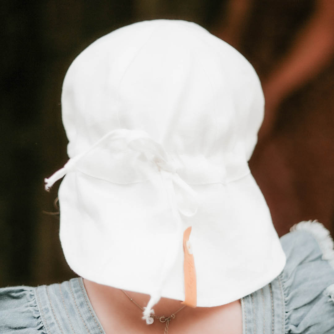 Bedhead Heritage Baby Reversible Flap Sun Hat - Finley/blanc