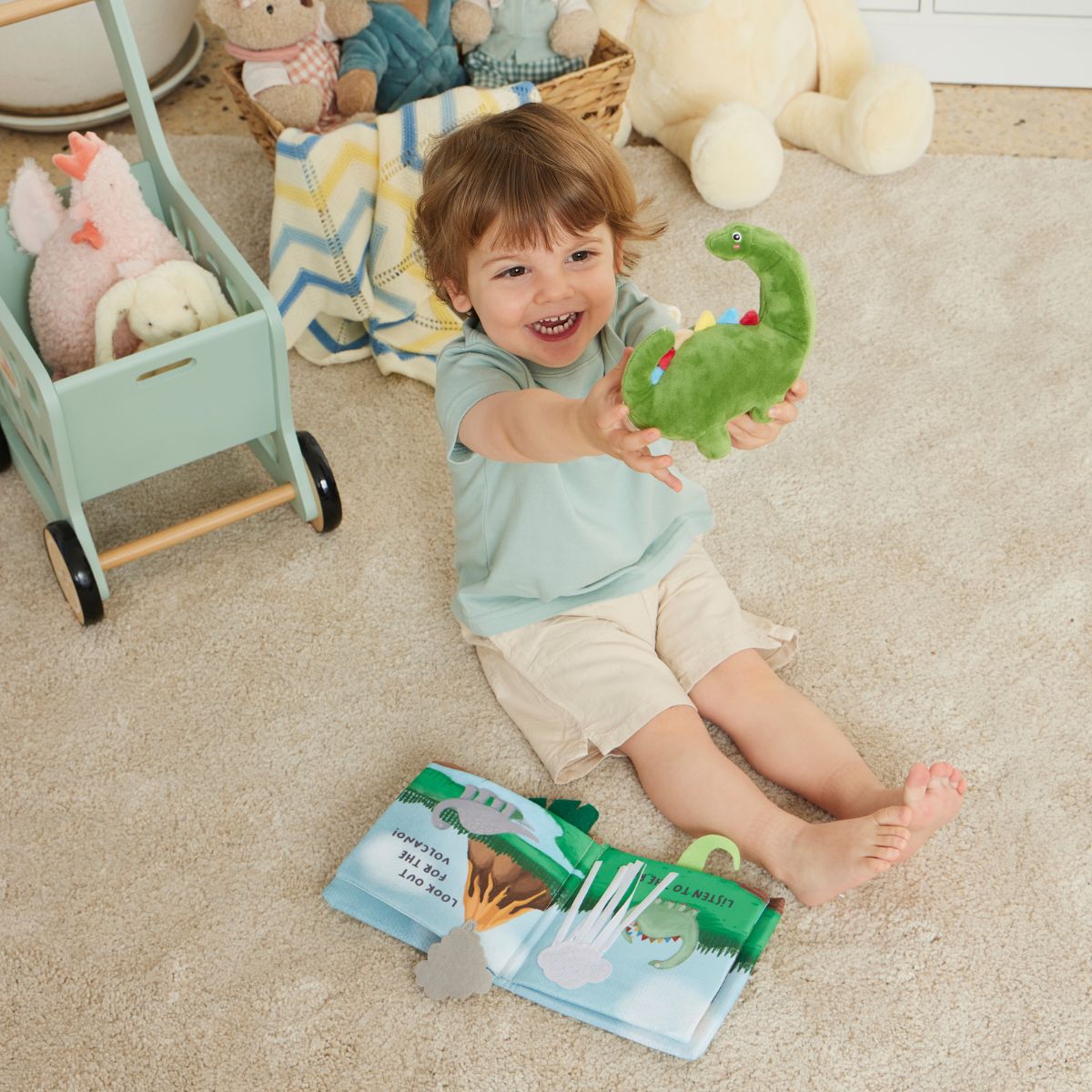 Jiggle & Giggle Dinosaurs Activity Fabric Book & Toy Set