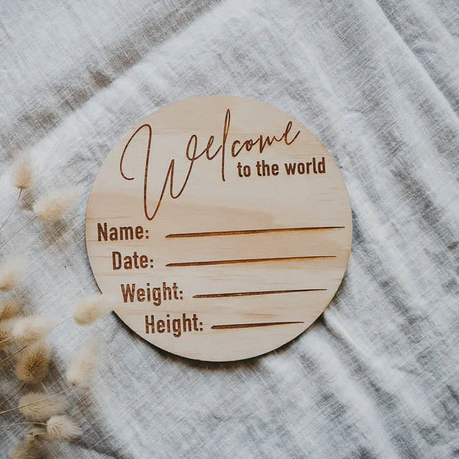 Hello Fern Hello World Birth Announcement Disc - Classic