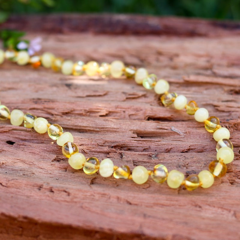 Zebra Babies Amber Necklace 32cm