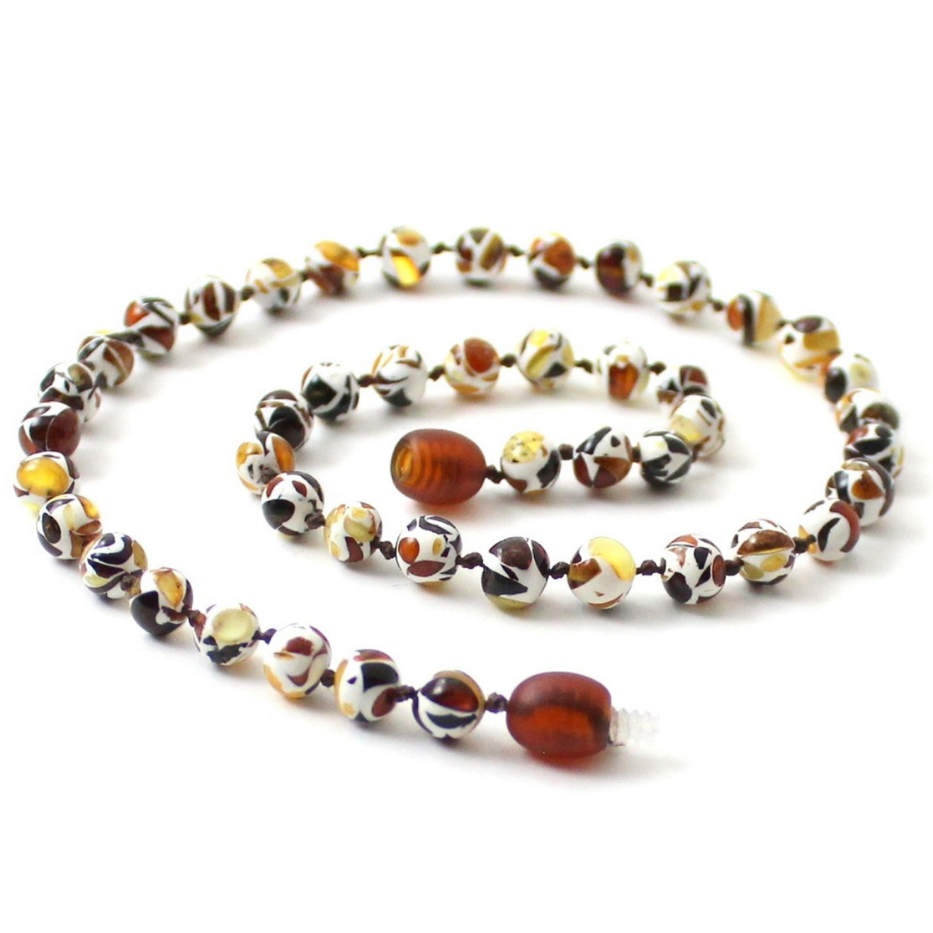 Zebra Babies Amber Necklace 32cm