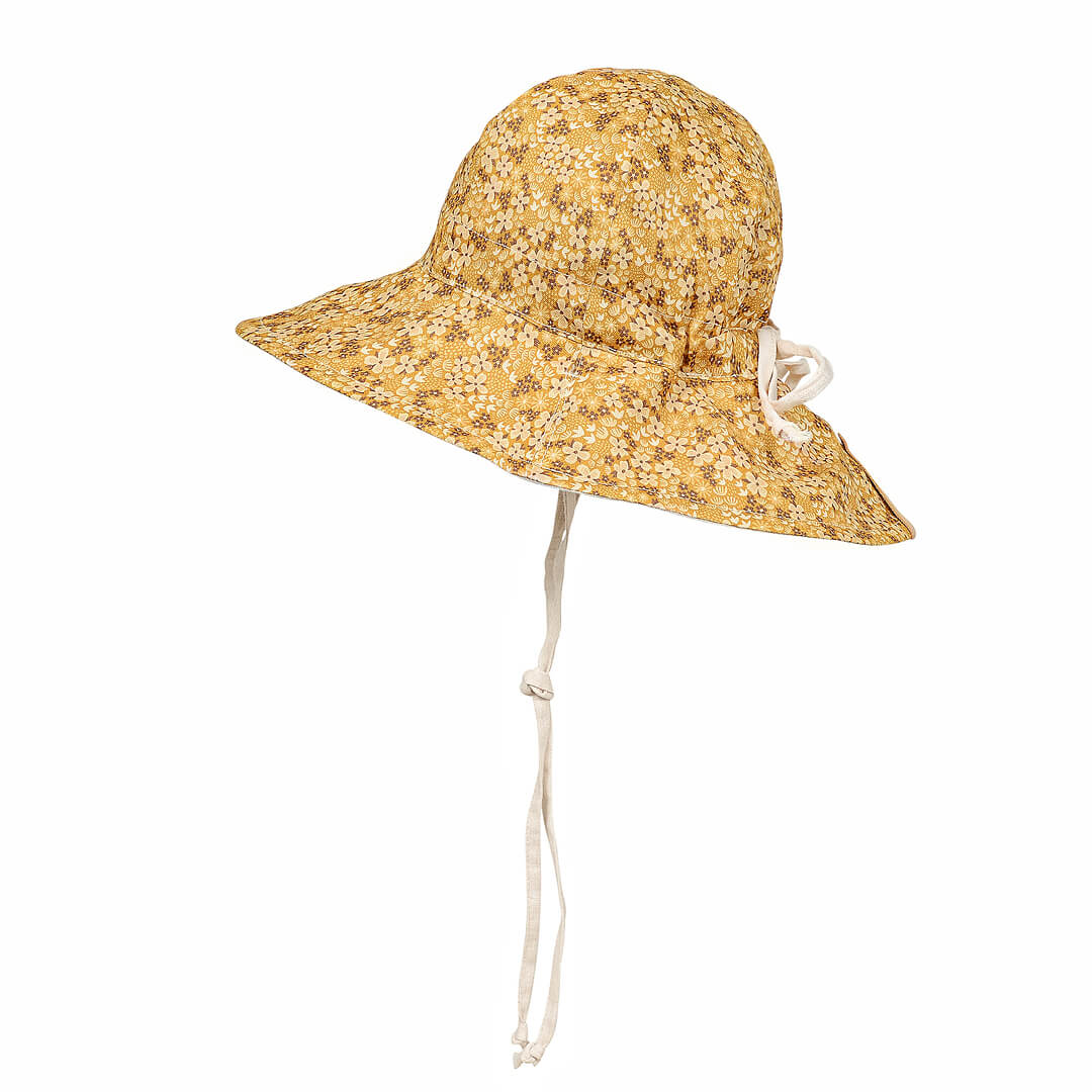 Bedhead Heritage Girls Reversible Panelled Bucket Sun Hat - Farah/flax