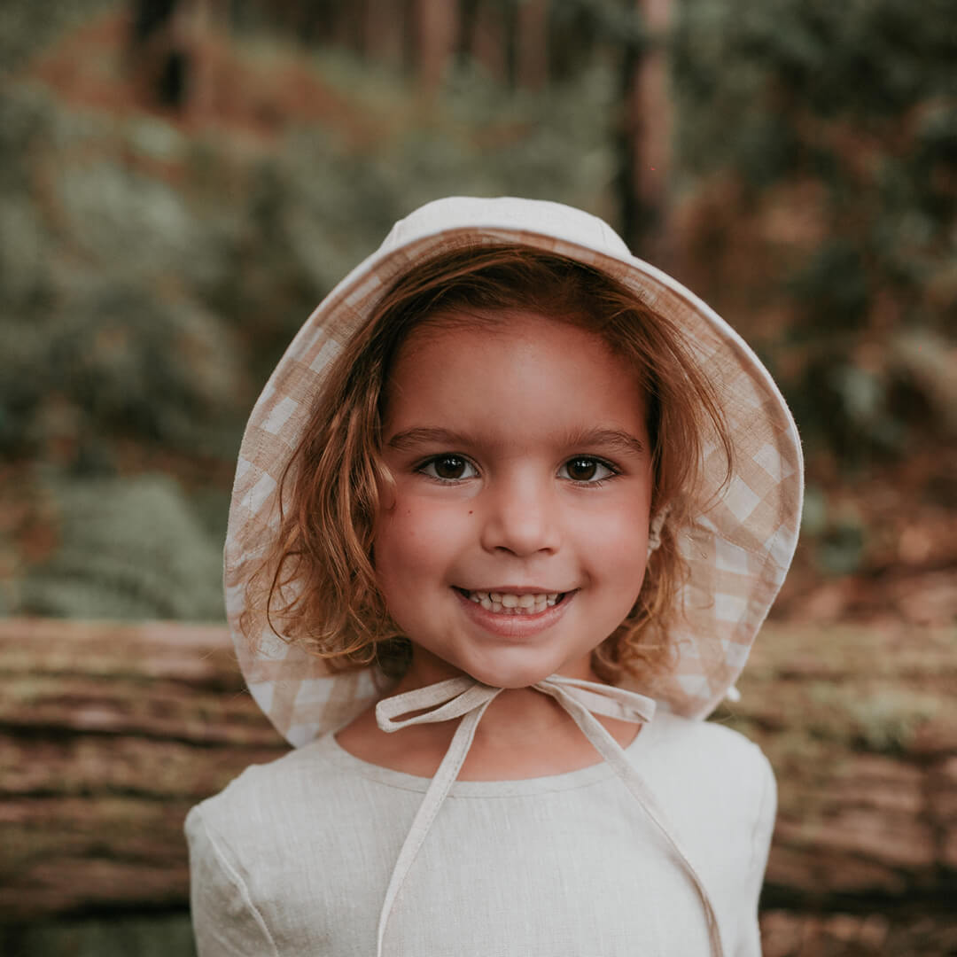 Bedhead Heritage Girls Reversible Panelled Bucket Sun Hat - Flynn/flax