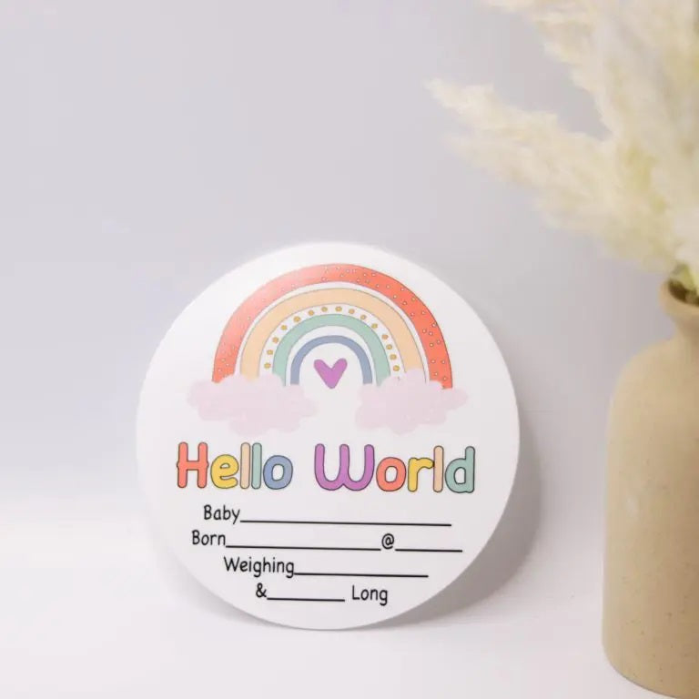 Birth Announcement Plaques Rainbow Pastel