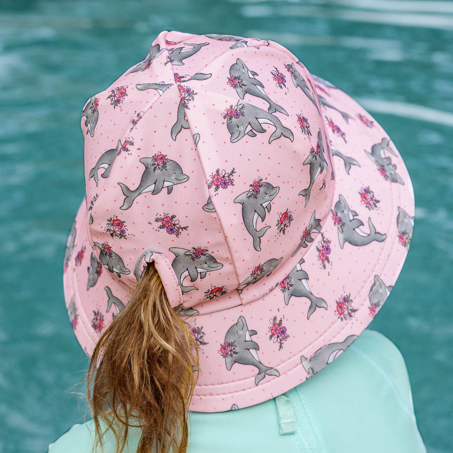 Bedhead Ponytail Swim Bucket Hat Dolphin