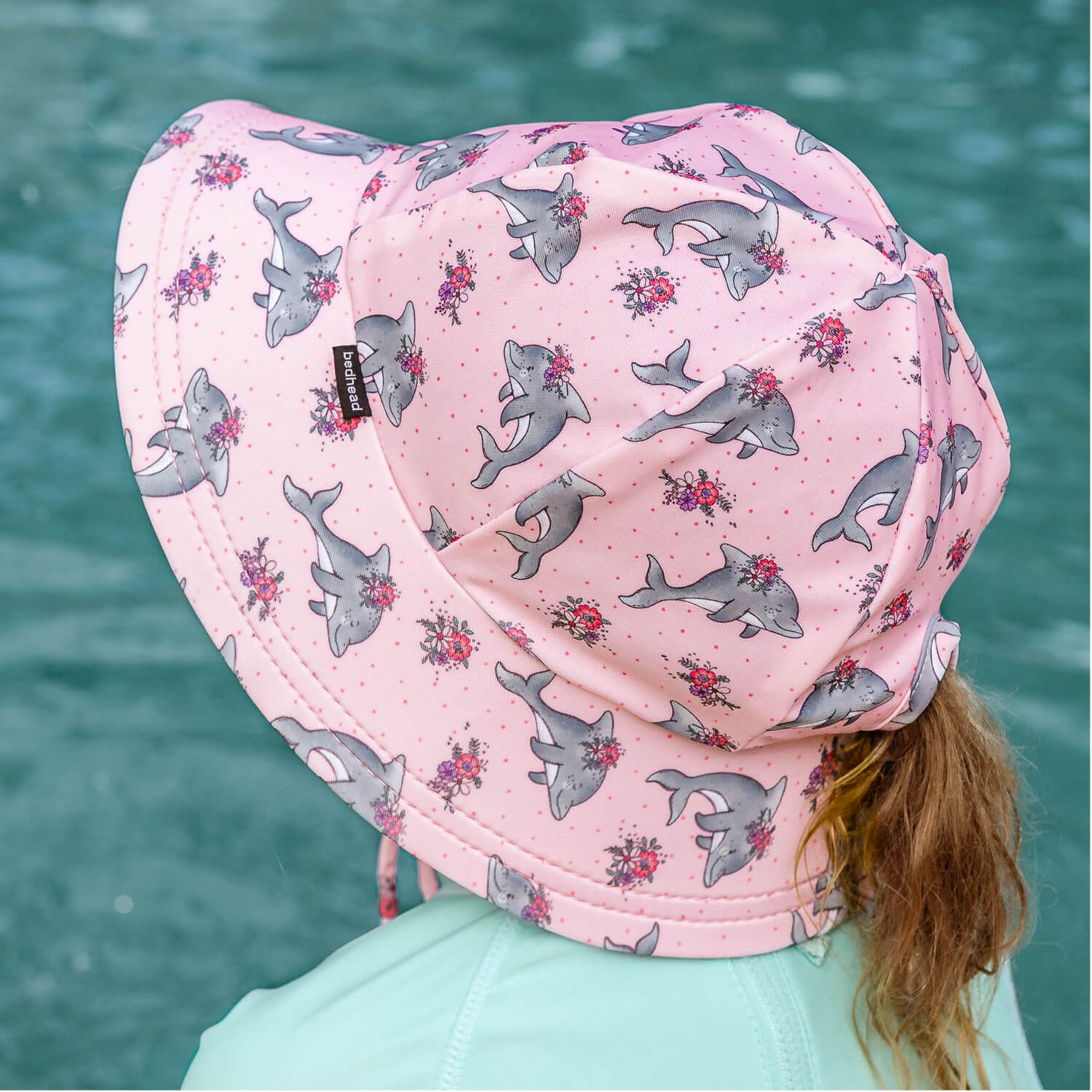 Bedhead Ponytail Swim Bucket Hat Dolphin