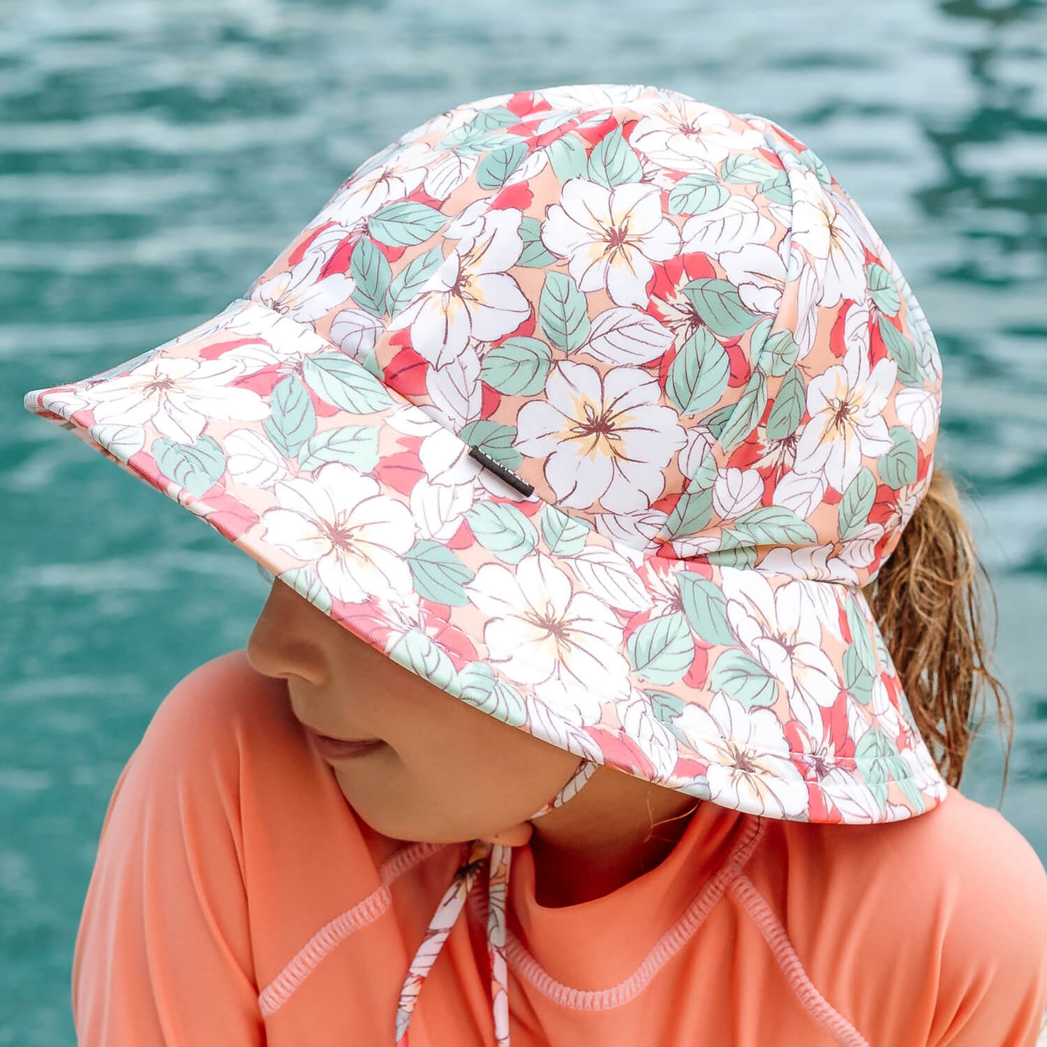 Bedhead Ponytail Swim Bucket Hat Hibiscus