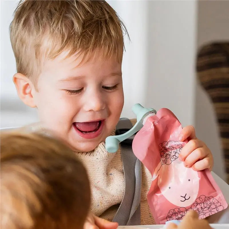 Cherub Baby On The Go Reusable Food Pouches - Animal