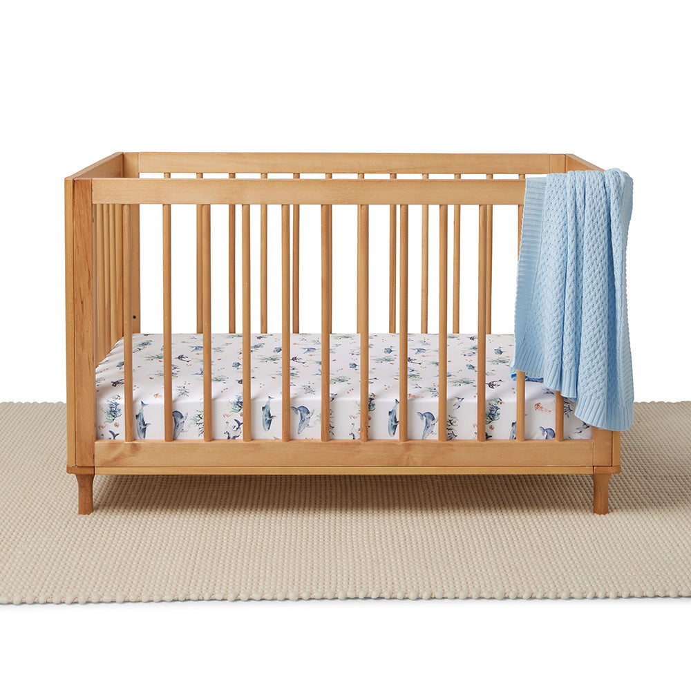 Snuggle Hunny Ocean Organic Fitted Cot Sheet