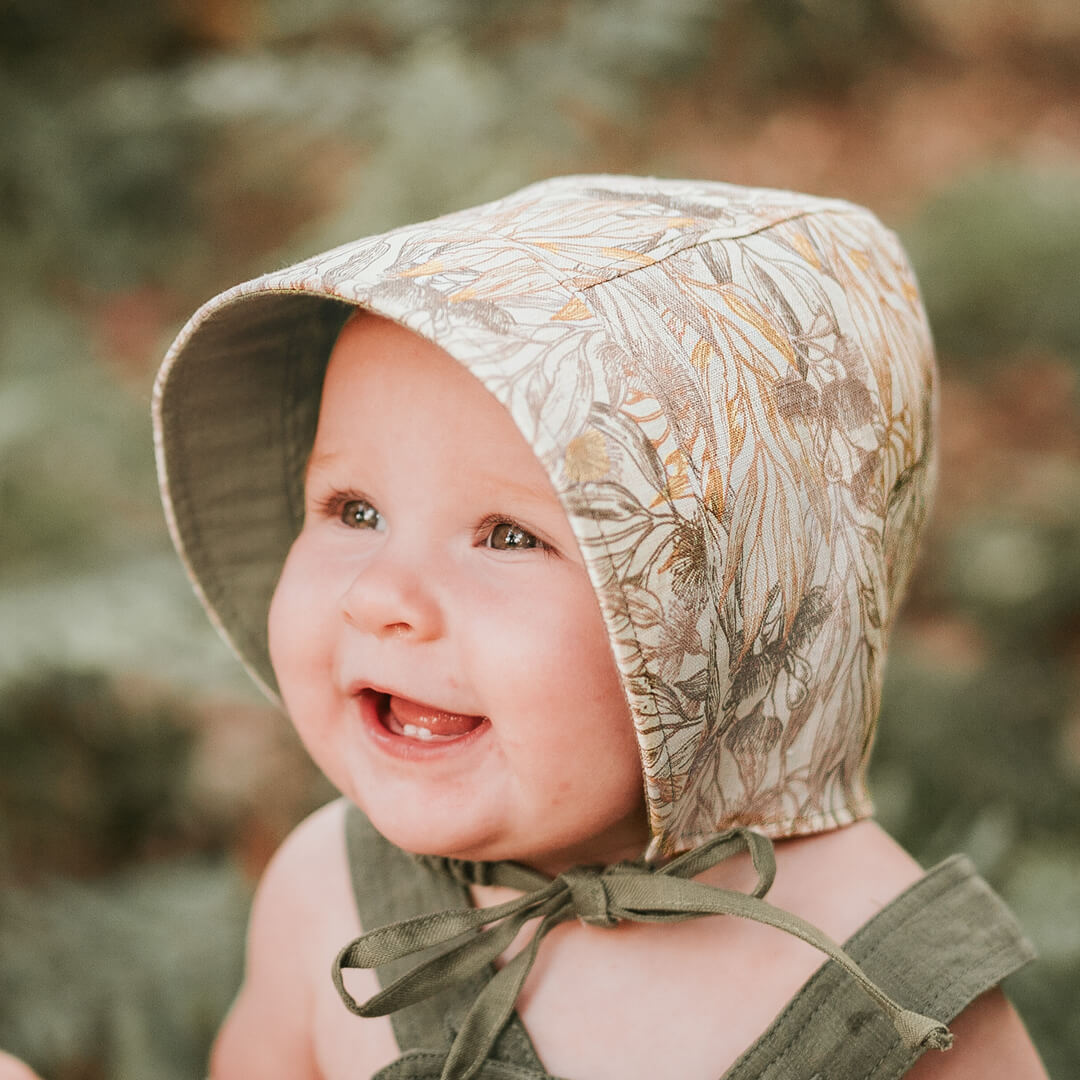 Bedhead Heritage Reversible Sun Bonnet Mallee/moss