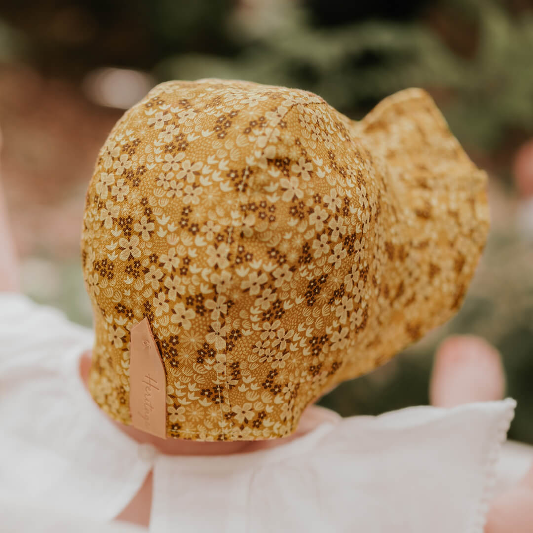 Bedhead Heritage Reversible Ruffle Bonnet - Farah/flax