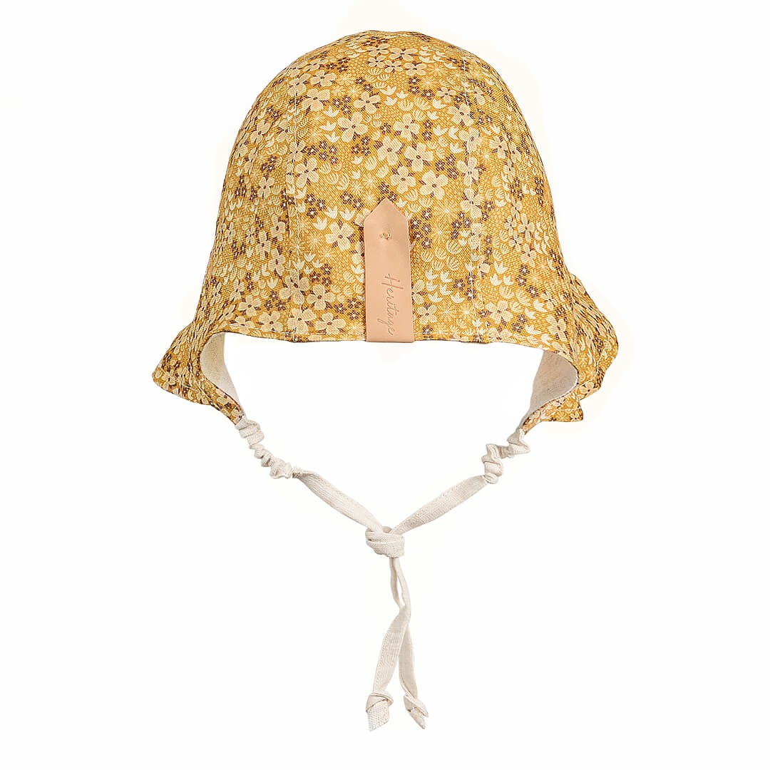 Bedhead Heritage Reversible Ruffle Bonnet - Farah/flax