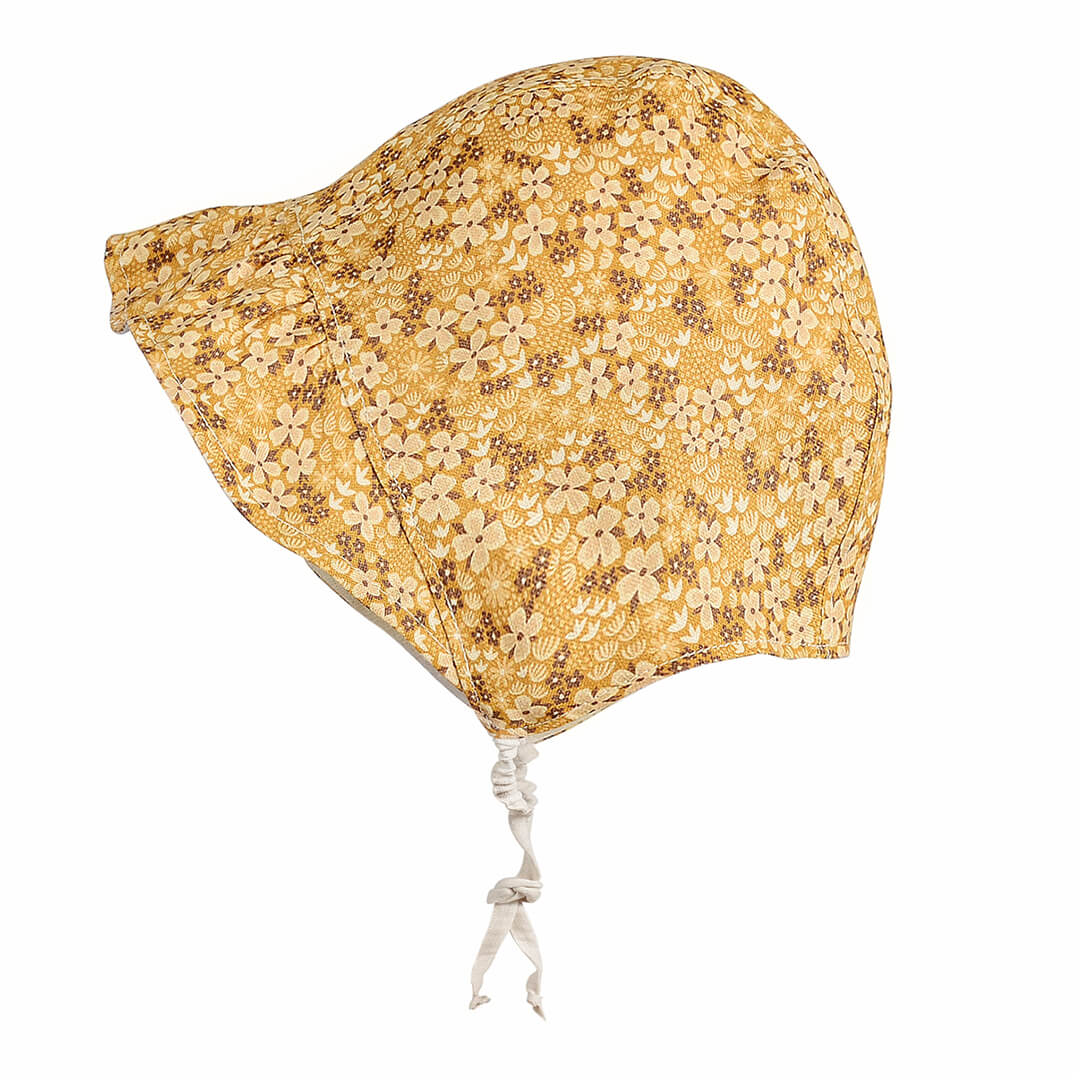 Bedhead Heritage Reversible Ruffle Bonnet - Farah/flax