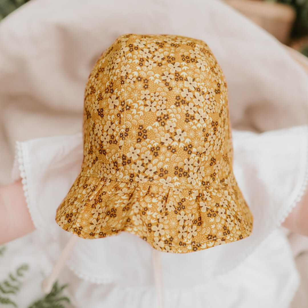 Bedhead Heritage Reversible Ruffle Bonnet - Farah/flax