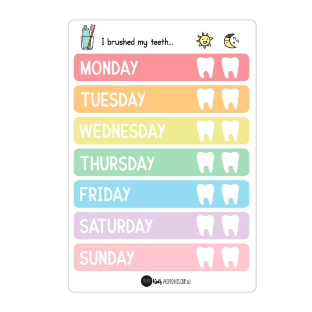 Prepp'd Kids Toothbrush Chart (removable)