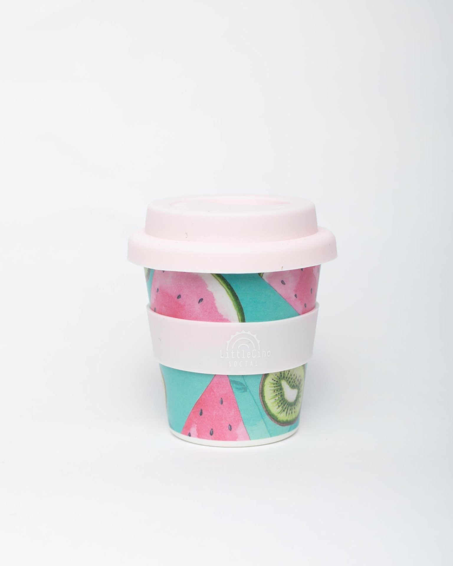 Little Cino Social - Not So Forbidden Fruit Pink Babycino Cup With Straw