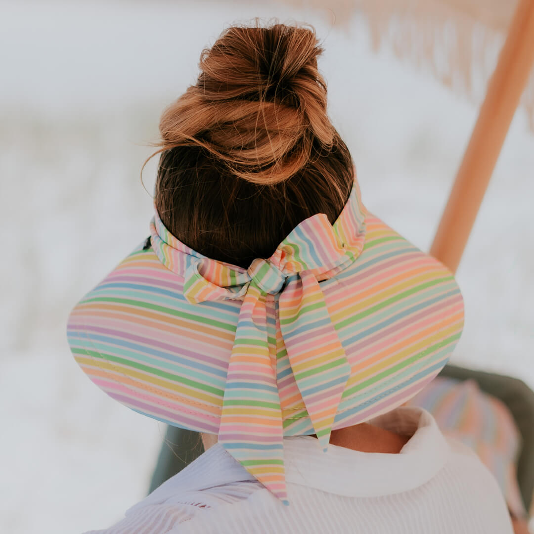 Bedhead Ladies Wide-brimmed Swim Visor Beach Hat - Rainbow