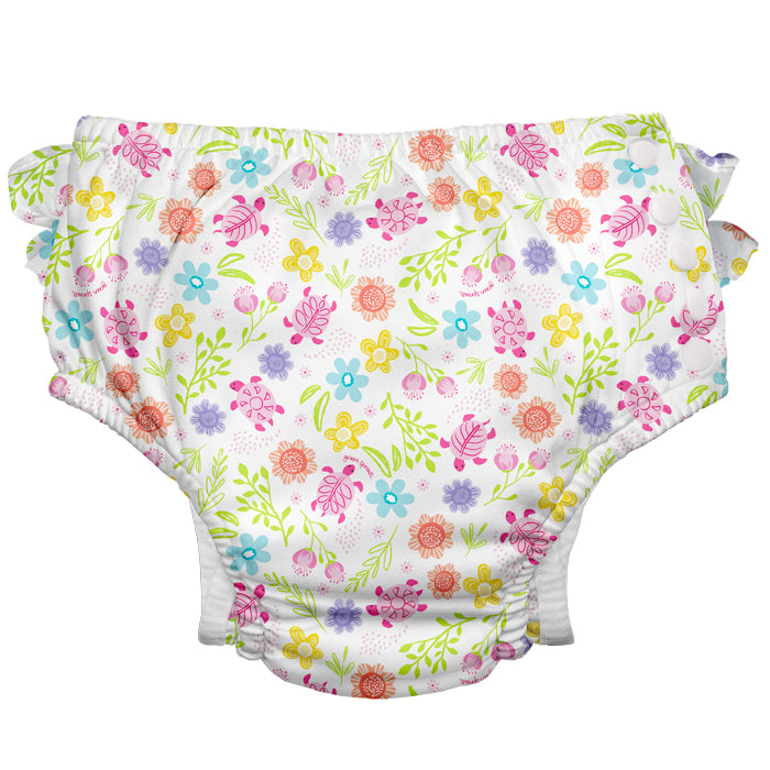 Green Sprouts Swim Nappy - White Turtle Floral