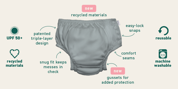 Green Sprouts Swim Nappy - Turtle Floral