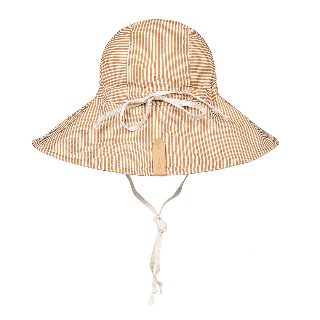 Bedhead Heritage Girls Reversible Wide Brimmed Bonnet Sun Hat - Frankie/Flax