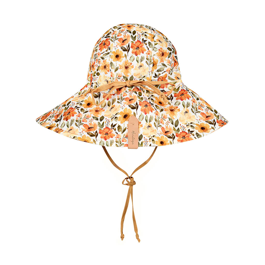 Bedhead Girls Reversible Wide Brimmed Sun Bonnet - Margaret/maize