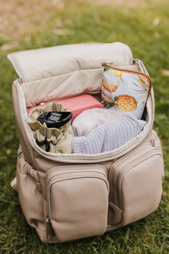 Oioi Dimple Vegan Leather Nappy Backpack Oat