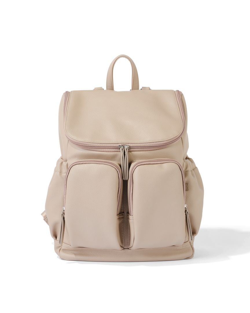 OiOi Dimple Vegan Leather Nappy Backpack Oat