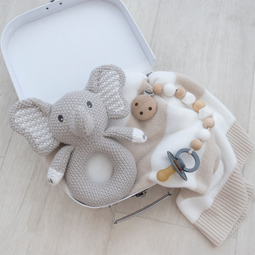 Mason The Elephant Knitted Rattle