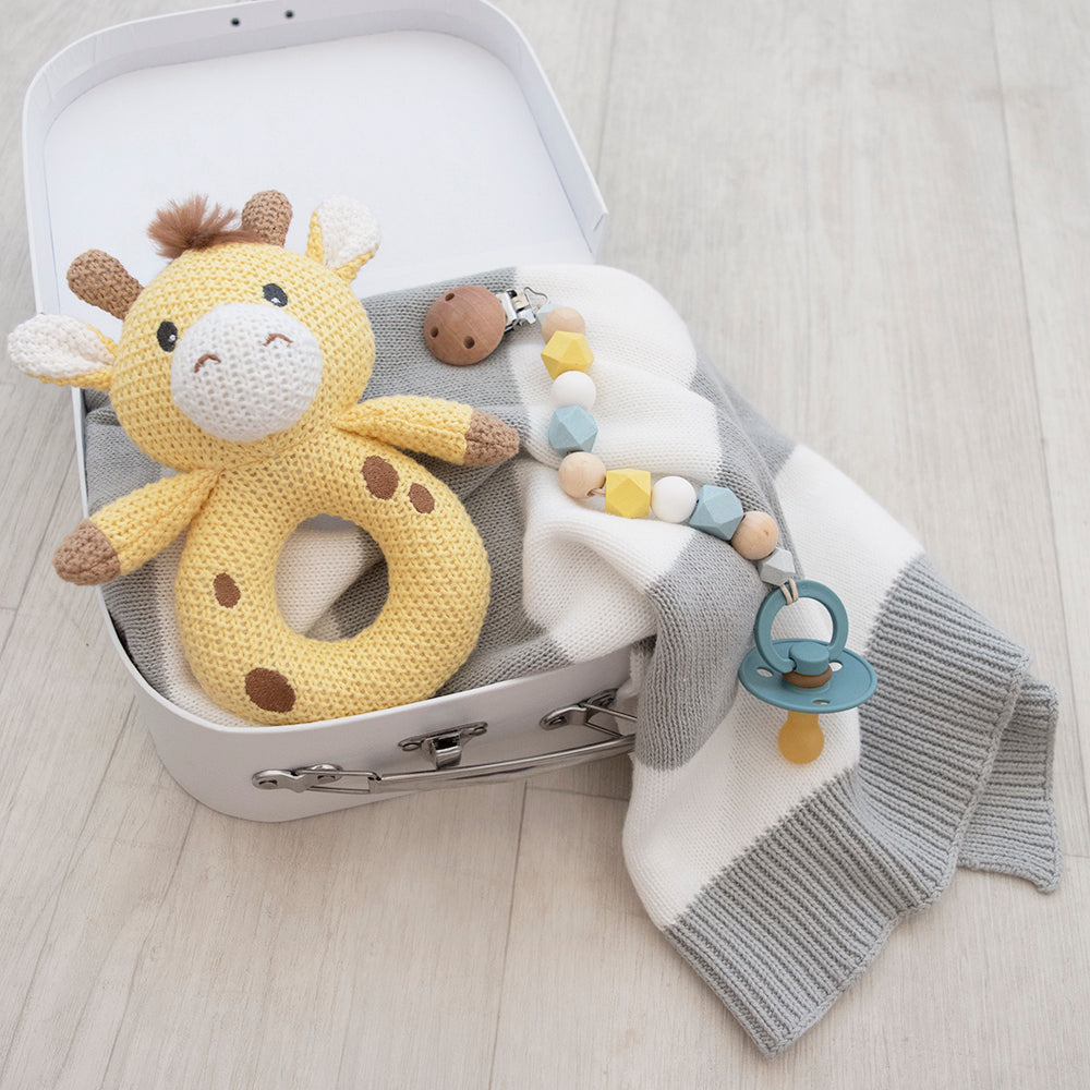 Noah The Giraffe Knitted Rattle