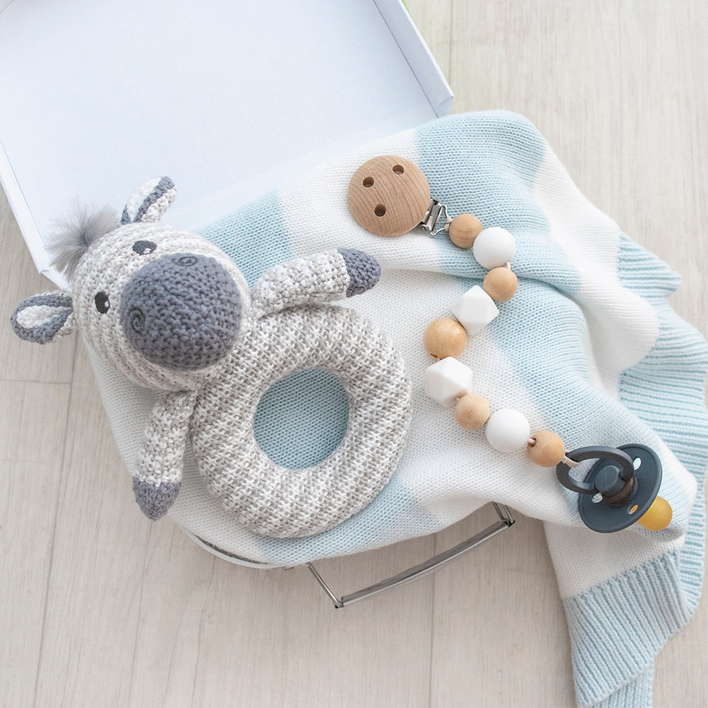 Zac The Zebra Knitted Rattle