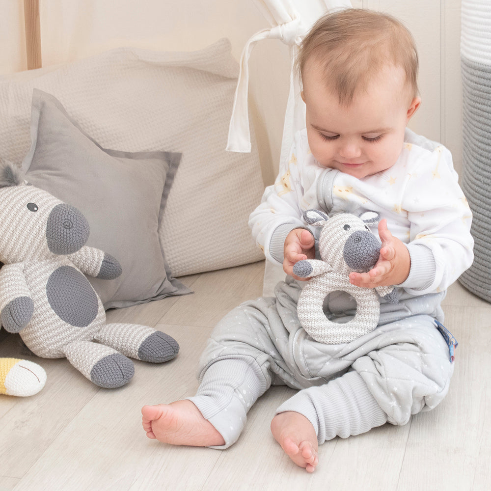 Zac The Zebra Knitted Rattle