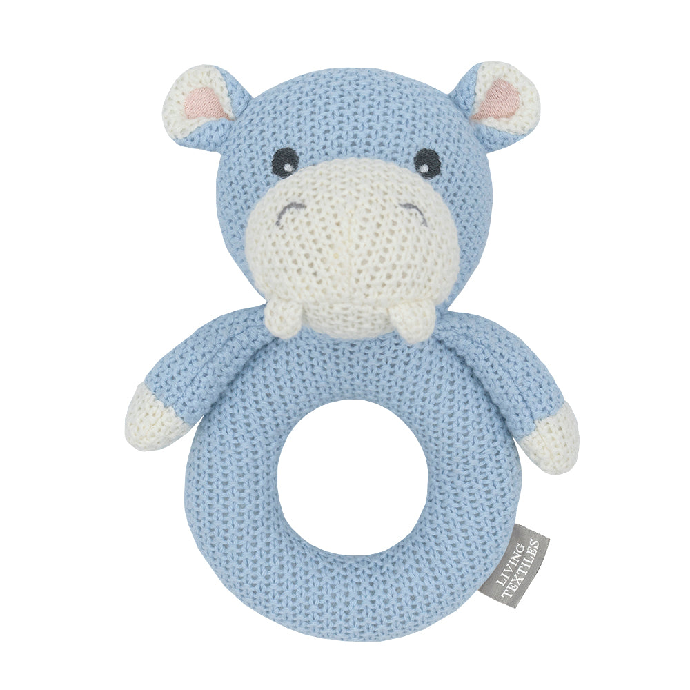 Henry The Hippo Knitted Rattle
