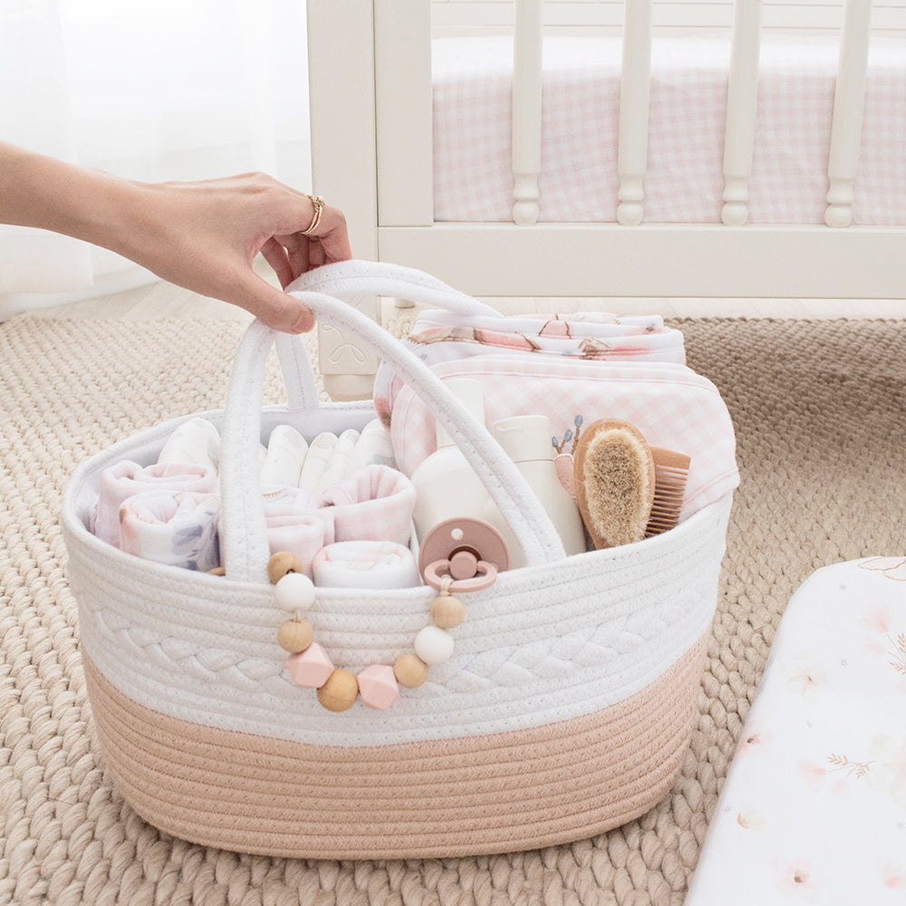 Living Textiles Cotton 100% Rope Nappy Caddy