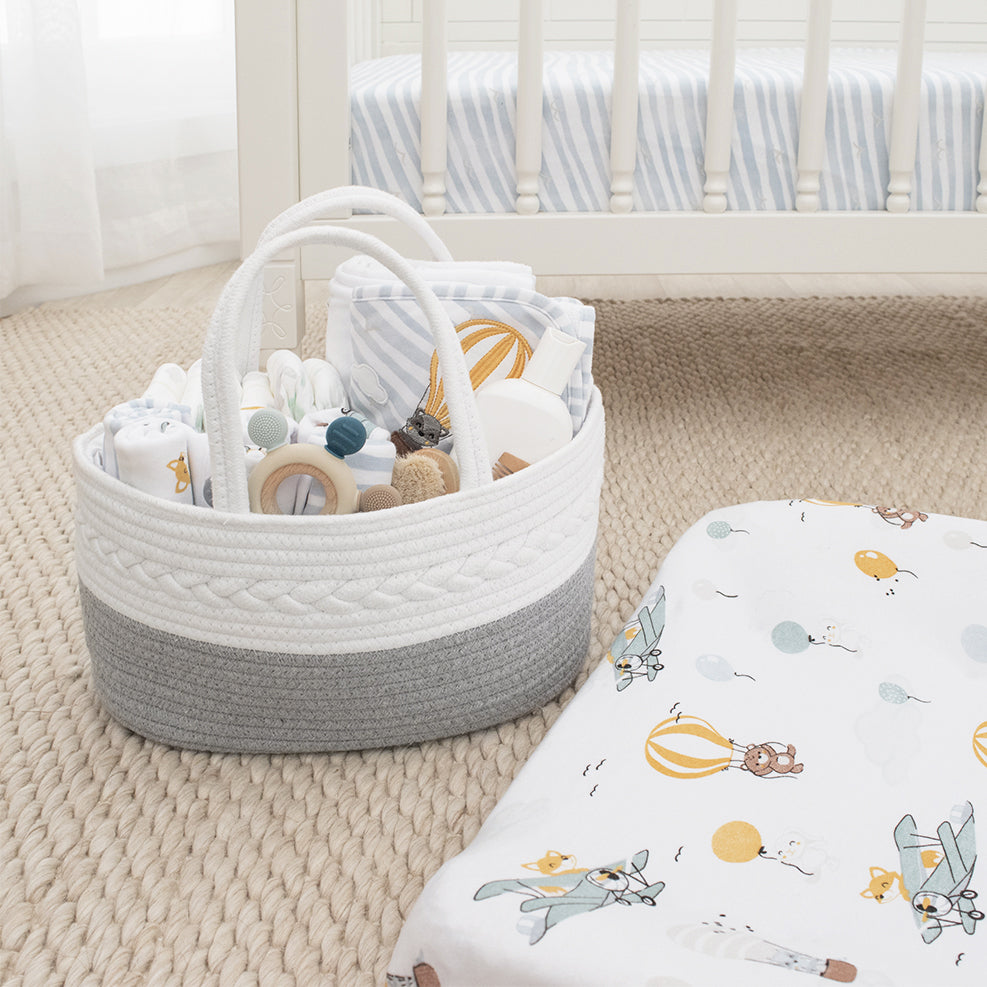 Living Textiles Cotton 100% Rope Nappy Caddy