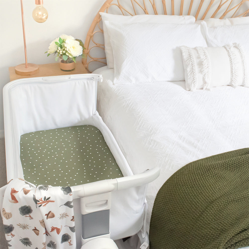 Living Textiles 2 Pk Co-sleeper Fitted Sheets - Forest Retreat