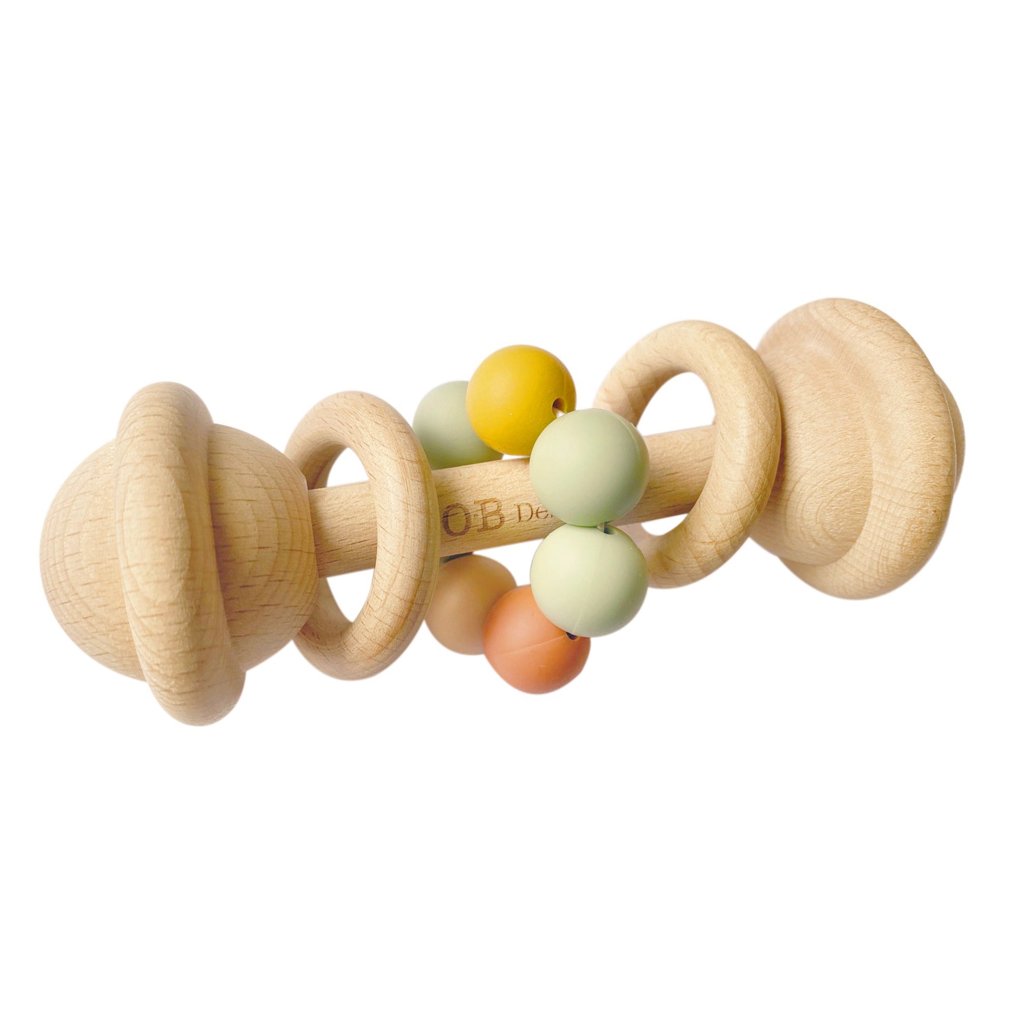 Ob Designs Eco Friendly Beechwood And Silicone Rattle