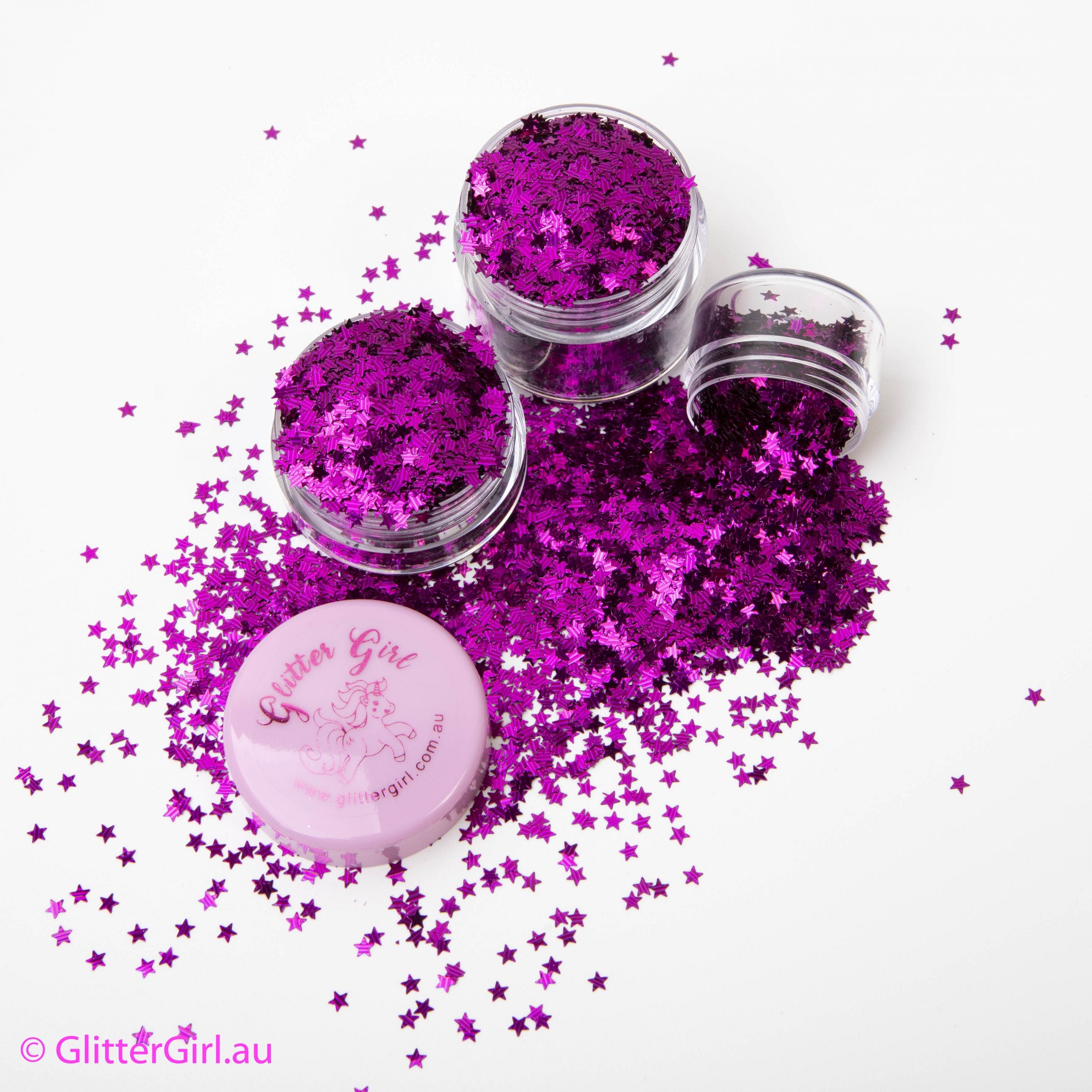 Glitter Girl Pink Stars Glitter