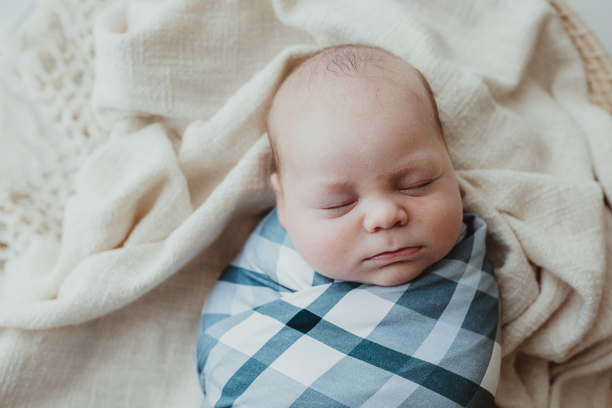 Snuggly Jacks Cyprus Plaid Stretch Wrap And Beanie