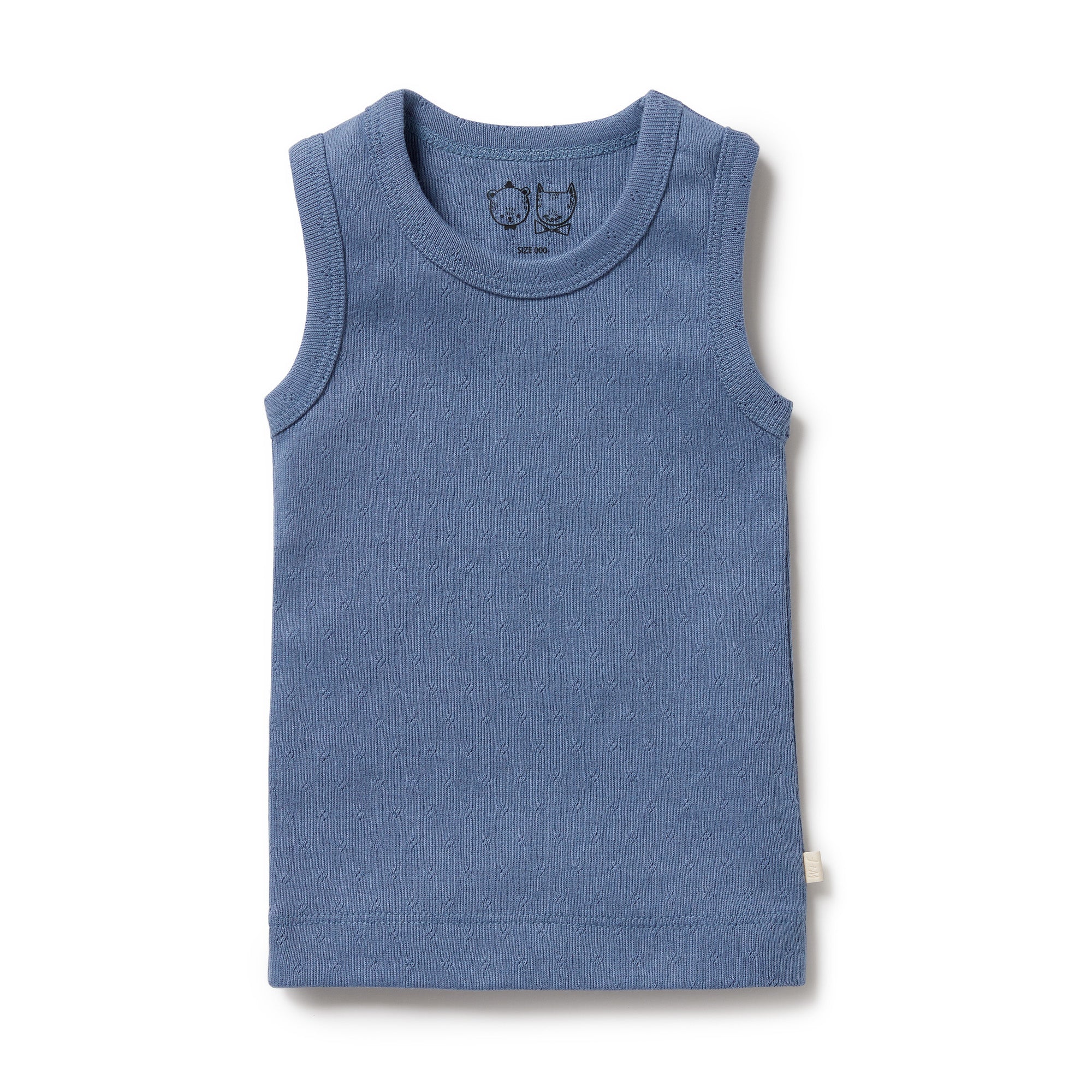 W&f Organic Pointelle Singlet Raindrop - 000 - Last One